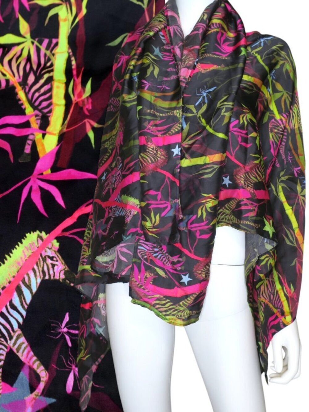 Any Old Iron Nashville Bright Zebra Huge Scarf 54" x 54" Sarong, Wrap, Shawl